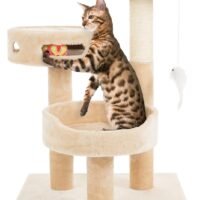 PETMAKER Cat Tree 3 Tier 2 Hanging Toys A 3 Ball Play Area and