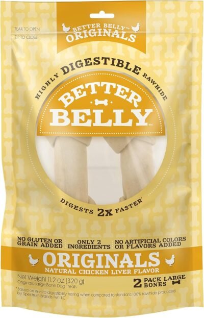 Better Belly Rawhides for Dogs Original Rawhide Bones Great