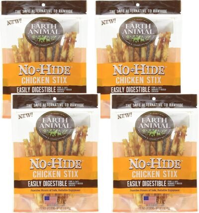 Earth Animal No-Hide 45 Chicken Stix Dog Treats 10 Per Bag