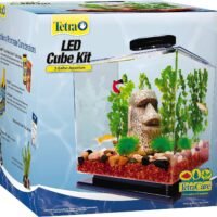 Tetra GloFish 3 Gallon Aquarium Kit Fish Tank with LED Lighting and