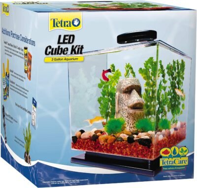 Tetra GloFish 3 Gallon Aquarium Kit Fish Tank with LED Lighting and