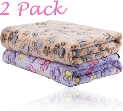 iNNEXT 2 Pack Puppy Blanket for Pet Cushion Small Dog Cat Bed Soft