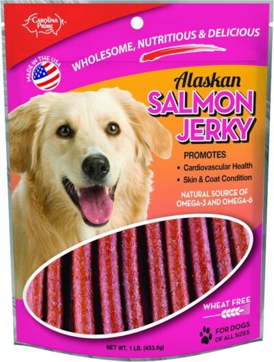 Carolina Prime Pet 40192 Salmon Jerky Treat for Dogs 1 Pouch One Size