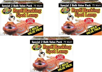 Zoo Med Reptile Basking Spot Lamp 75 Watts - 6 Bulbs Total 3 Packs