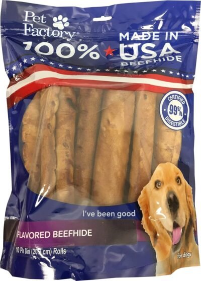 Pet Factory 78264 Beefhide Dog Chews 99 Digestive Rawhides to Keep