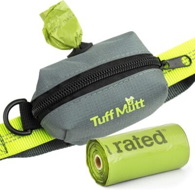 Tuff Mutt Poop Bag Holder Attaches to Dog Leash Includes 1 Roll of