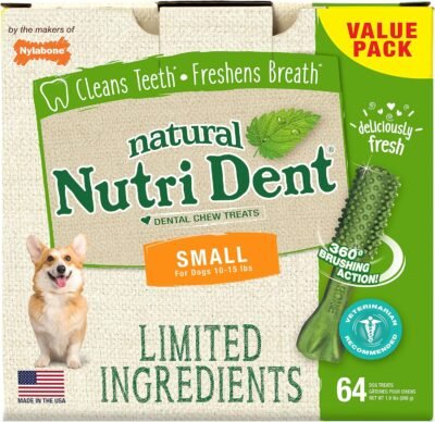 Nylabone Nutri Dent Natural Dental Fresh Breath Flavored Chew Treats