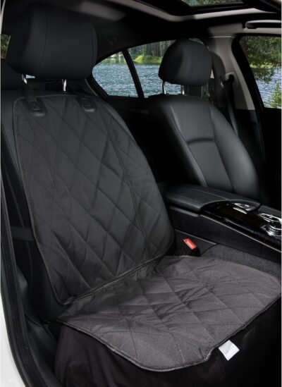BarksBar Pet Front Seat Cover for Cars - Black Waterproof & Nonslip