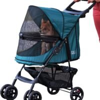 Pet Gear No-Zip Happy Trails Pet Stroller for CatsDogs Zipperless