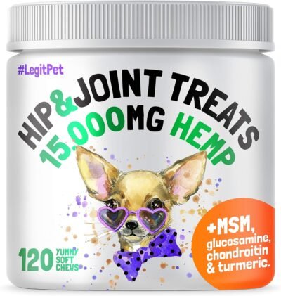 LEGITPET Hemp Hip & Joint Supplement for Dogs - 120 Soft Chews - Made
