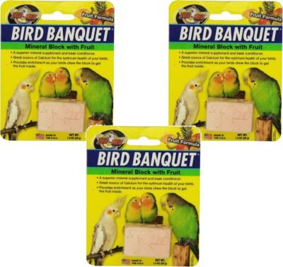 Zoo Med Laboratories Bird Banquet Fruit Mineral Blocks Small 3 Pack