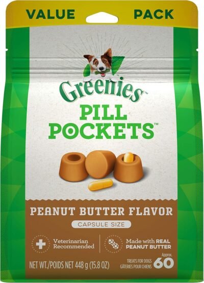 GREENIES Pill Pockets Natural Dog Treats Capsule Size Peanut Butter