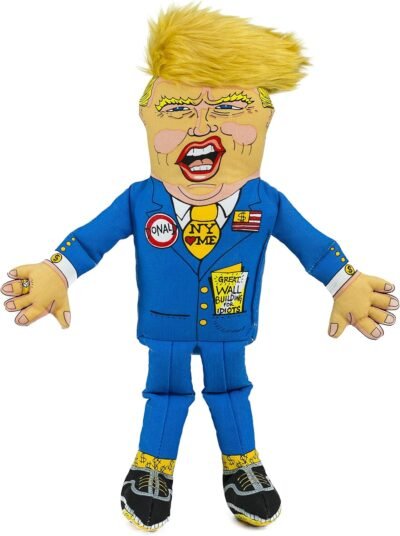 FUZZU Donald Trump Presidential Parody Dog Chew Toy with Squeaker -
