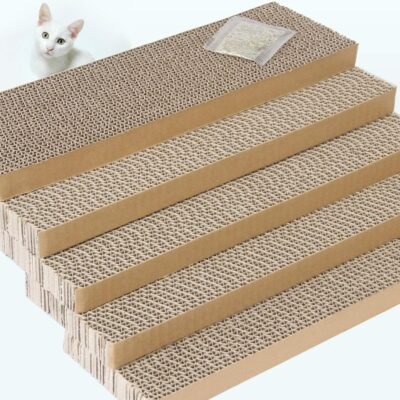 ShioSel Cat Scratcher Cardboards Scratching Pads Catnip Included Slim